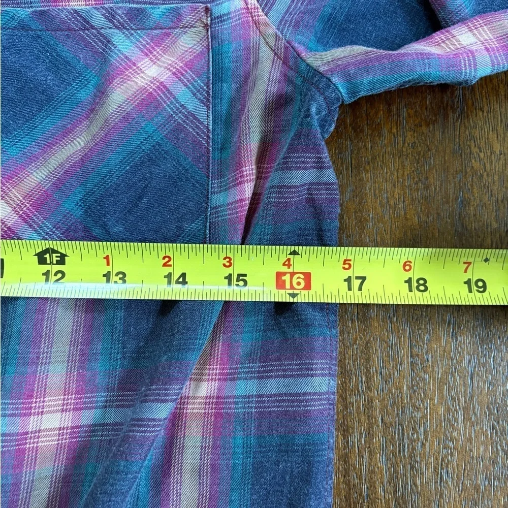 RAILS Hudson Navy Pink Jade Plaid Cloudwash LS Shirt Girls Size 12